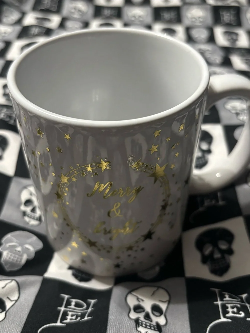🎃5 for $25🎃 Basic Merry & Bright White and Gold Christmas Holiday Mug